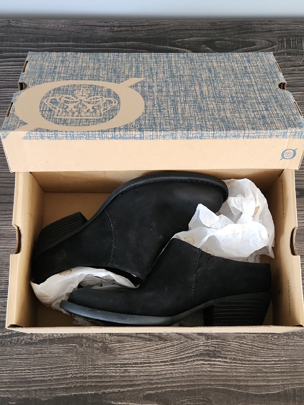 NWT Born Black Starr Leather Shoes in Box - 7.5